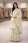 Sc 1328 Chinon Silk Embroidery Work Kurti With Plazzo Dupatta